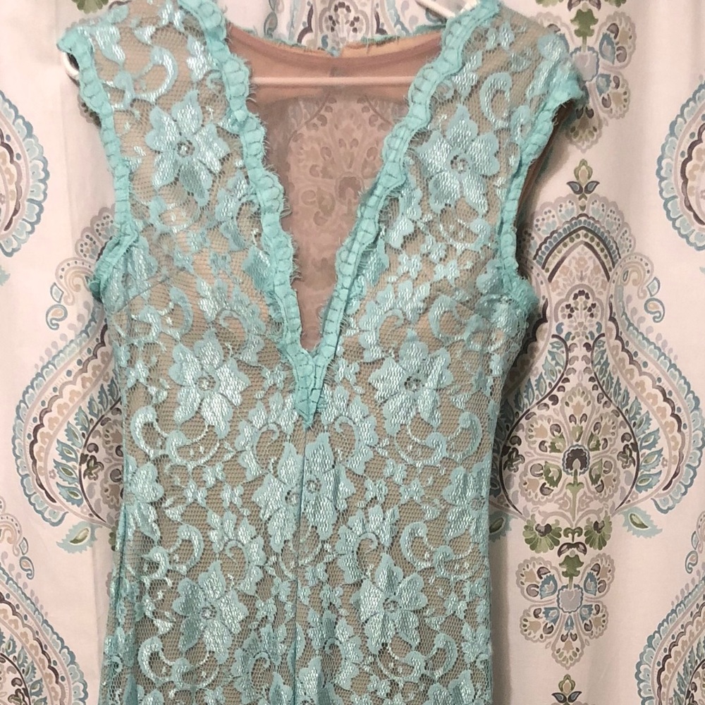 Lace floor length gown